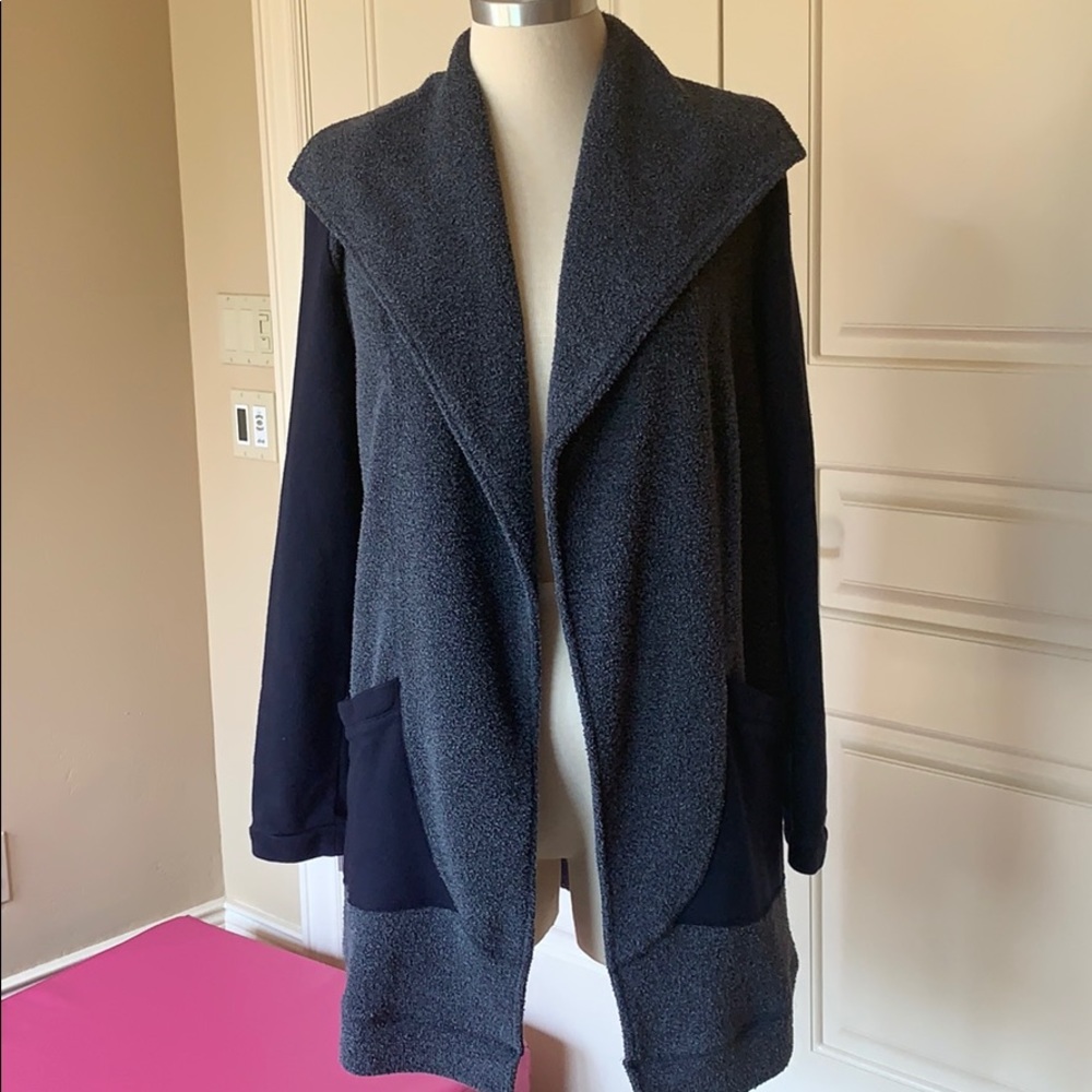Blue gray sweater cardigan jacket L